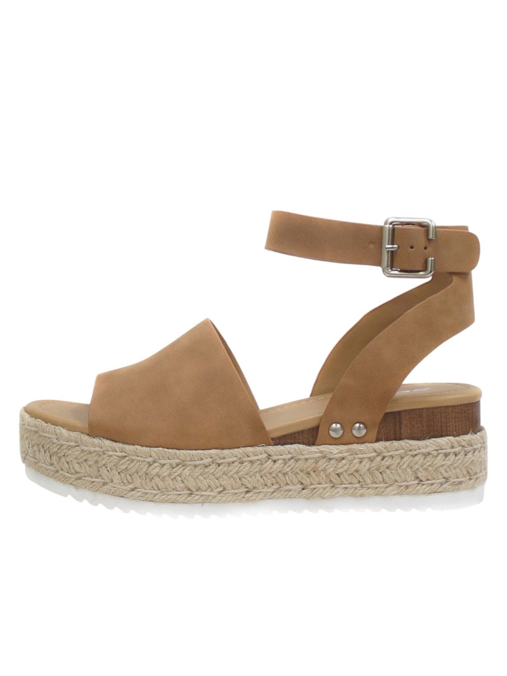 Soda TOPIC Open Toe Ankle Strap Espadrilles Flatform Wedge Sandal Size 8.5